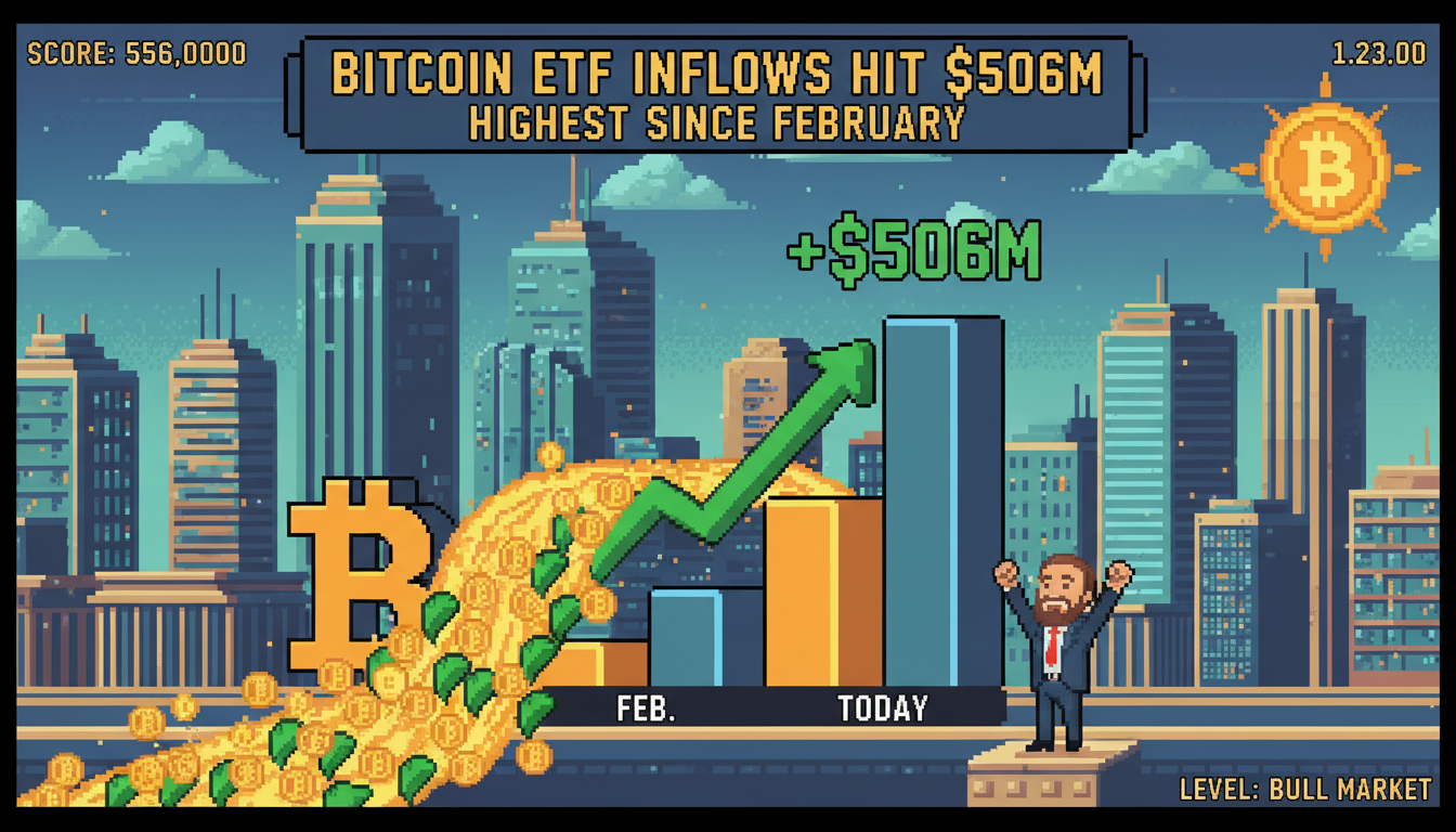 Bitcoin ETF Inflows Hit $506M, Highest Since February