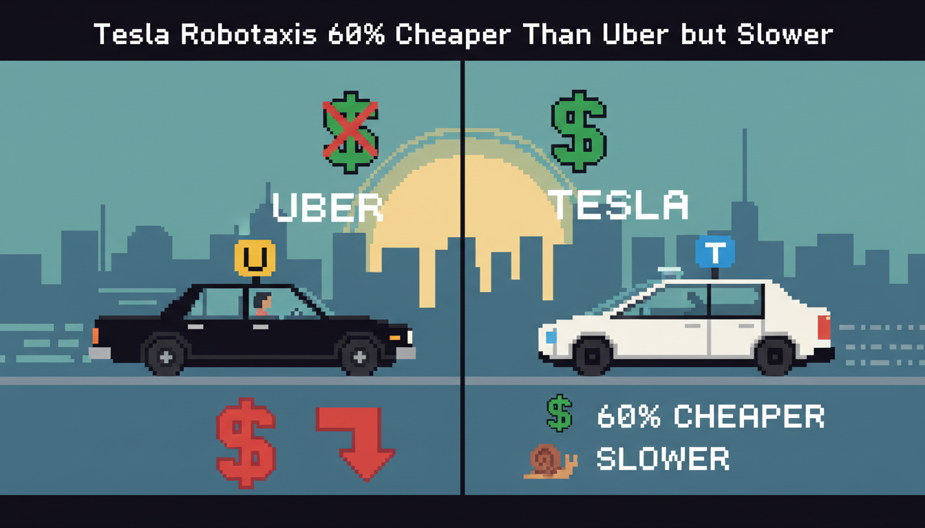 Tesla Robotaxis 60% Cheaper Than Uber but Slower
