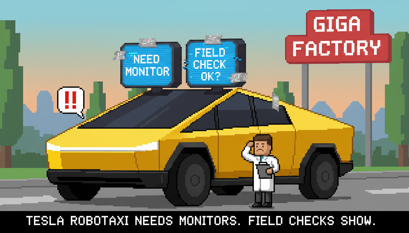 Tesla Robotaxi Needs Monitors, Field Checks Show
