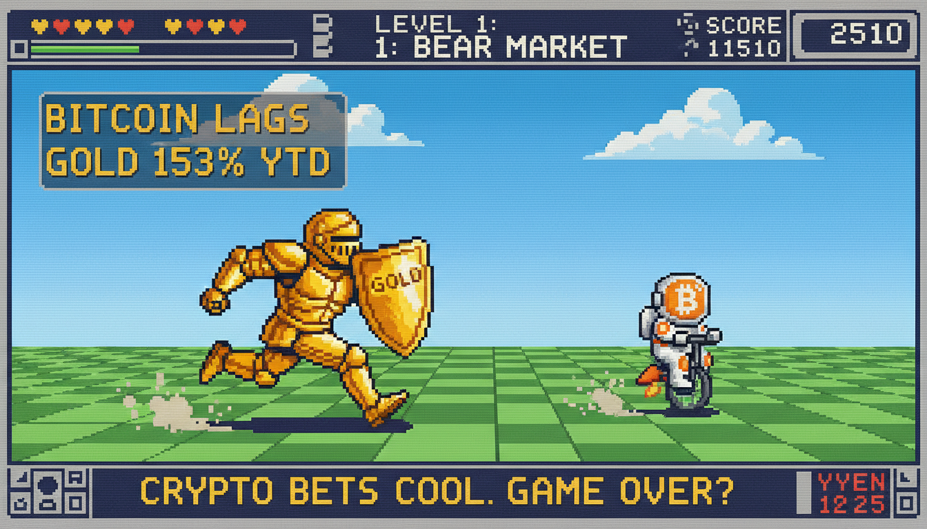Bitcoin Lags Gold 153% YTD as Crypto Bets Cool