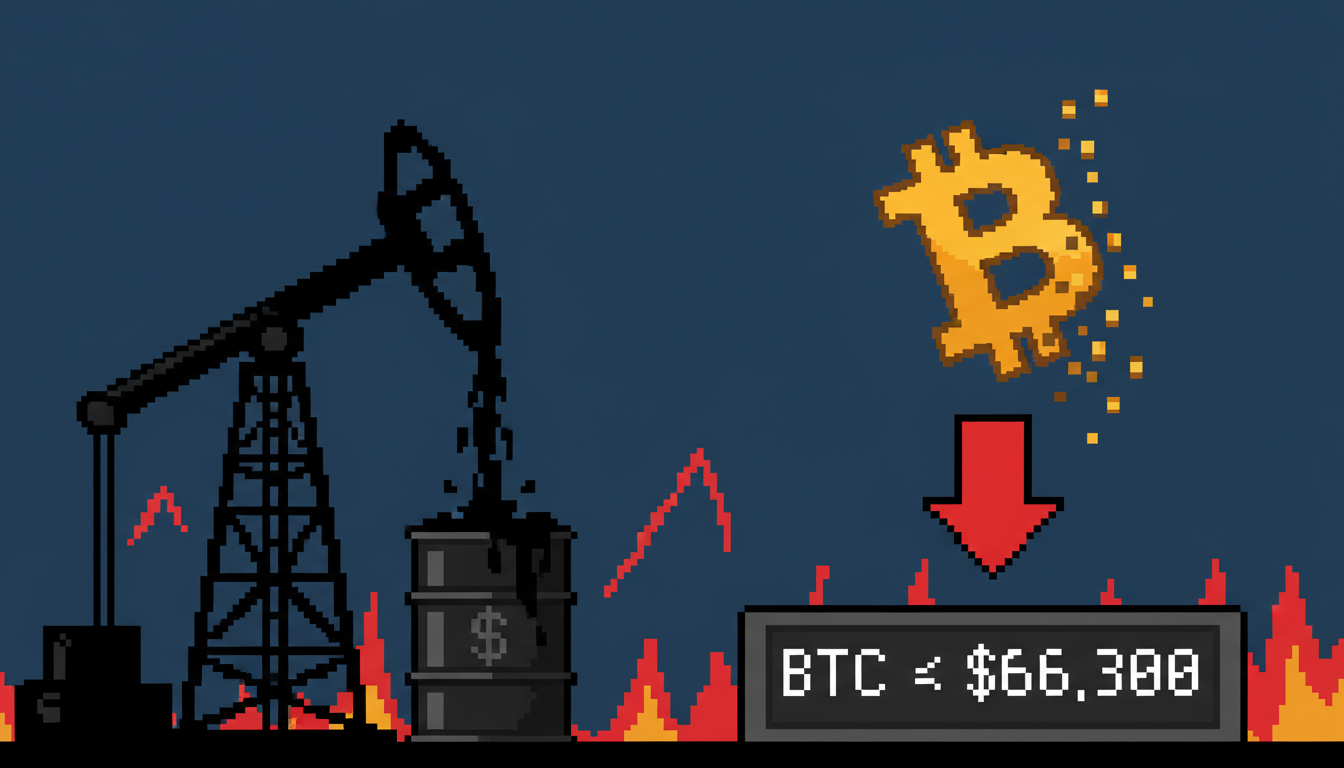 Oil Surge Sparks Bitcoin Drop Below $66,300