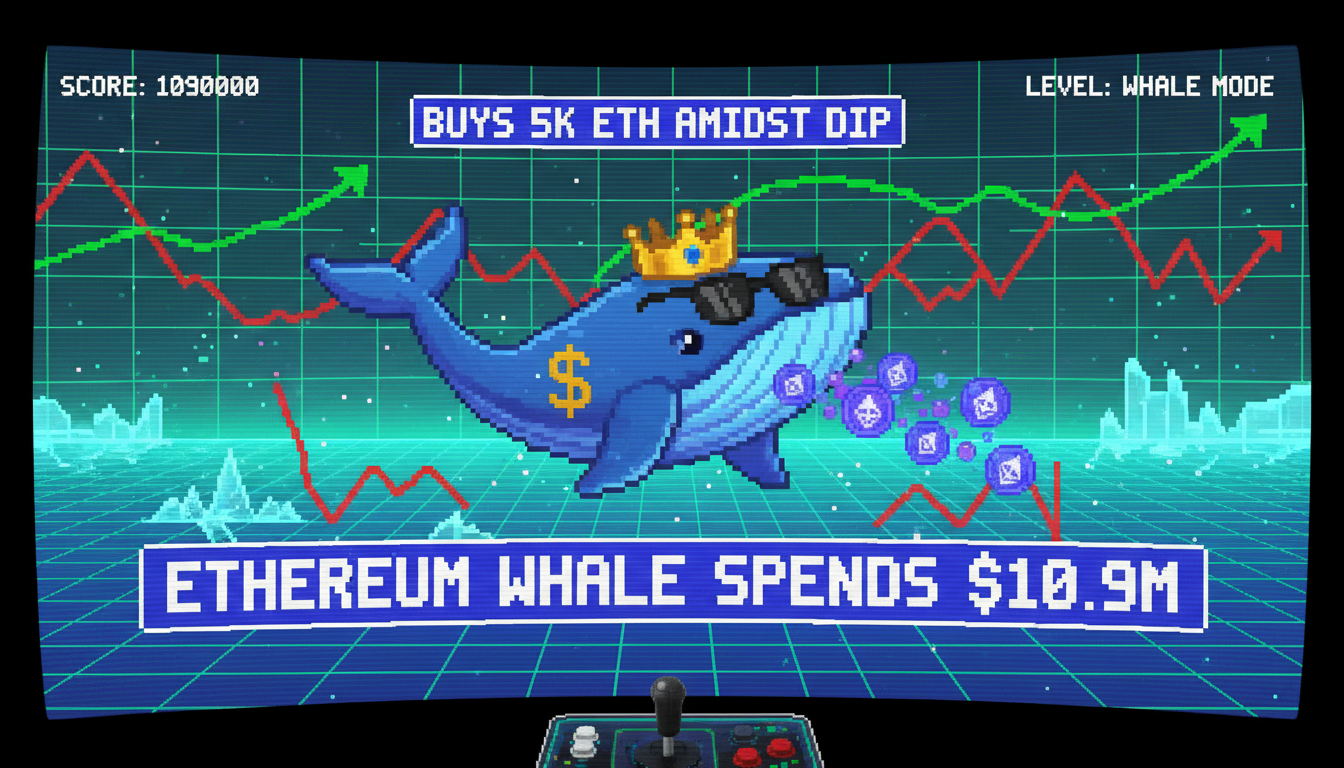 Ethereum Whale Spends $10.9M on 5K ETH Amid Market Dip
