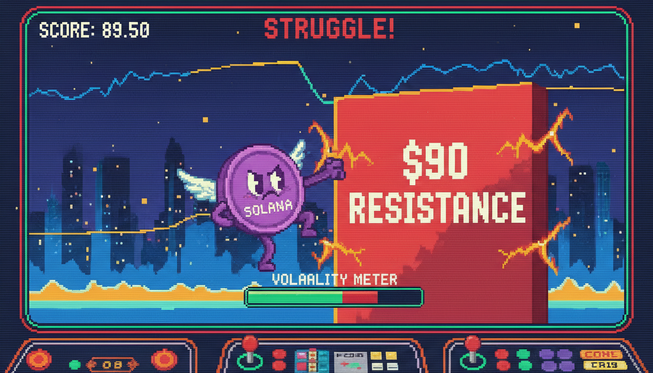Solana Struggles to Surpass $90 Resistance Amid Volatility
