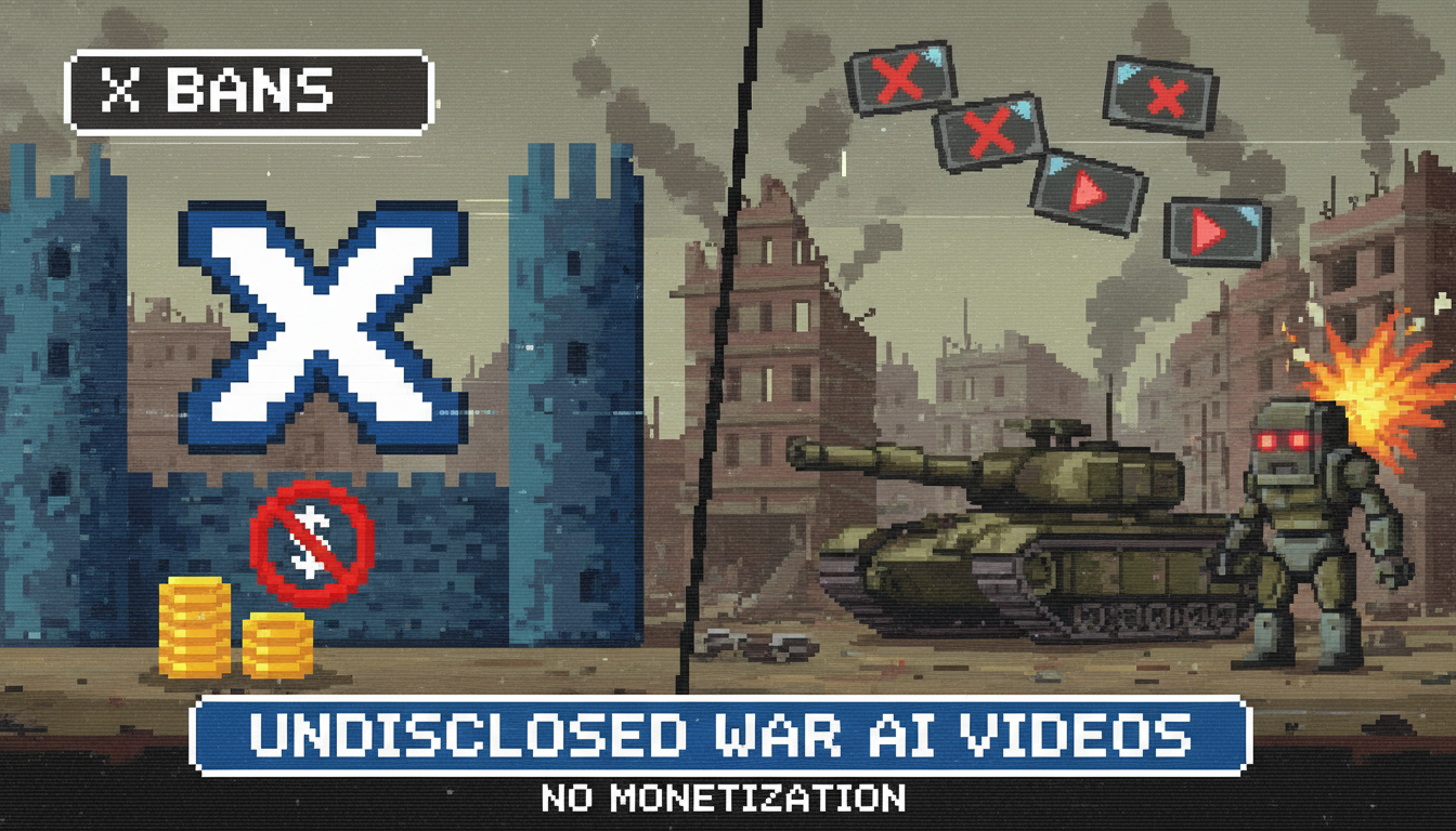 X Bans Undisclosed War AI Videos From Monetization