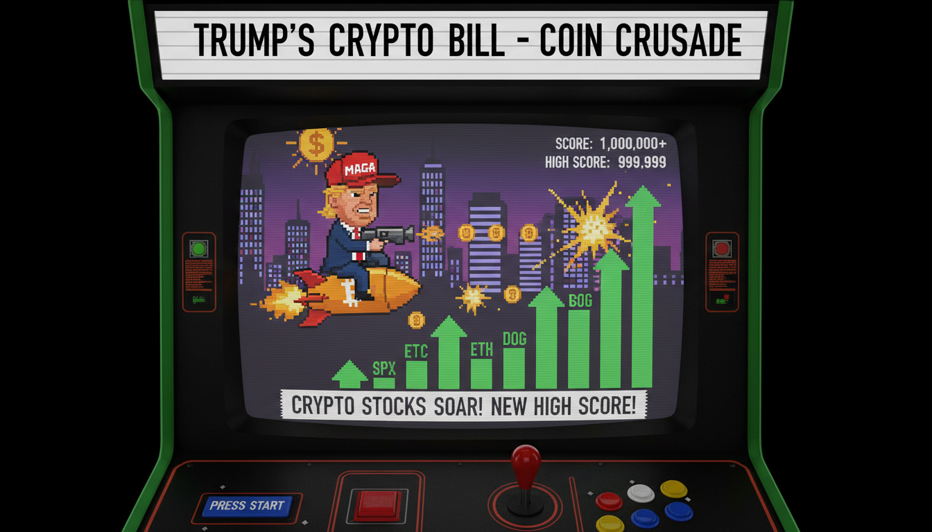 Crypto Stocks Surge After Trump Backs Bitcoin Bill