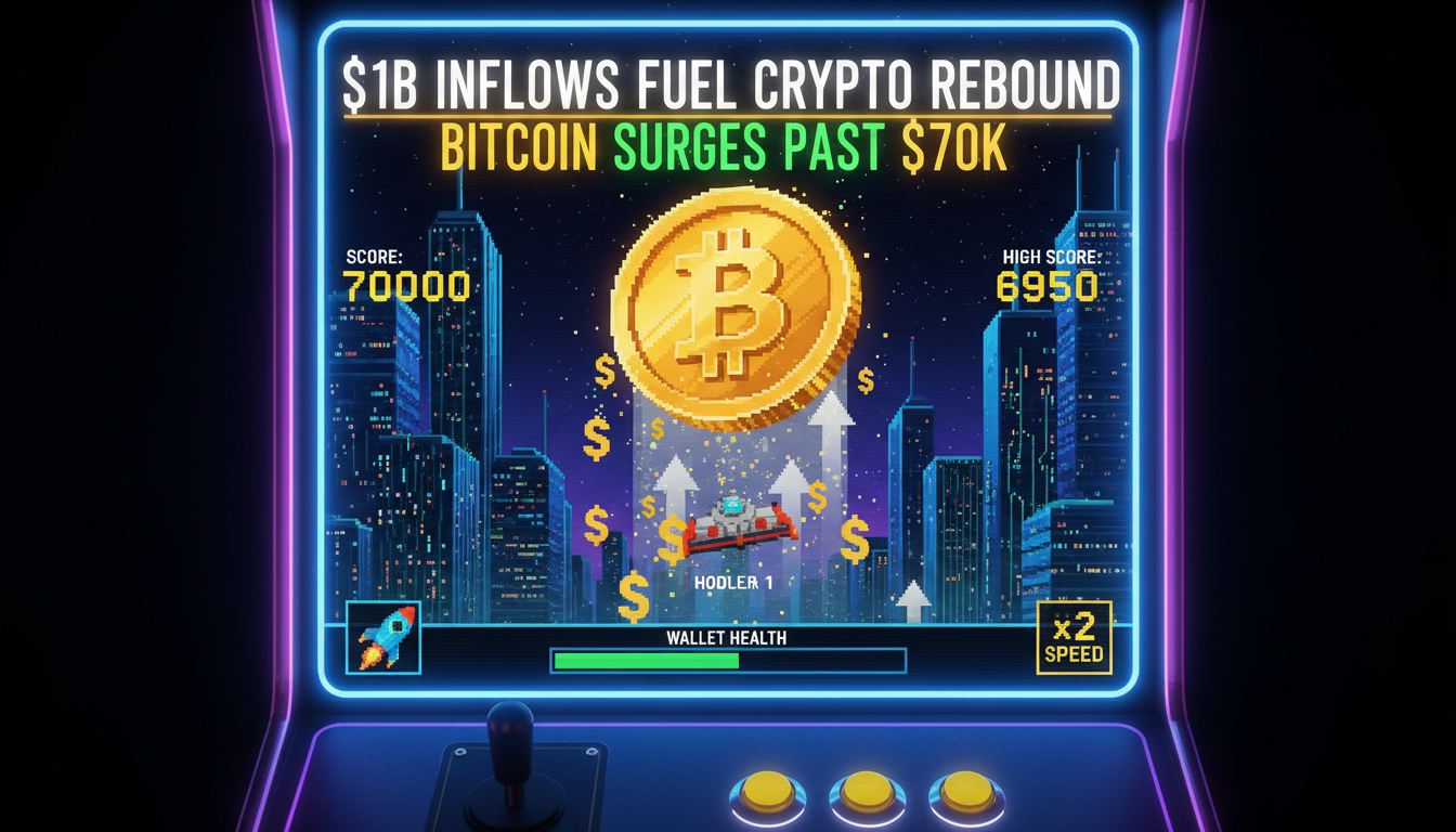 $1B Inflows Fuel Crypto Rebound As Bitcoin Surges Past $70K