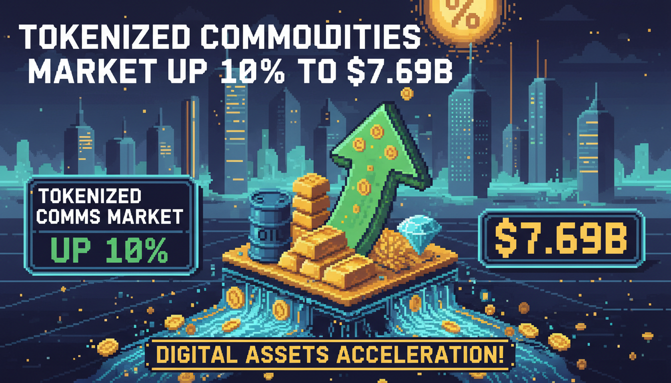 Tokenized Commodities Market Up 10% to $7.69B