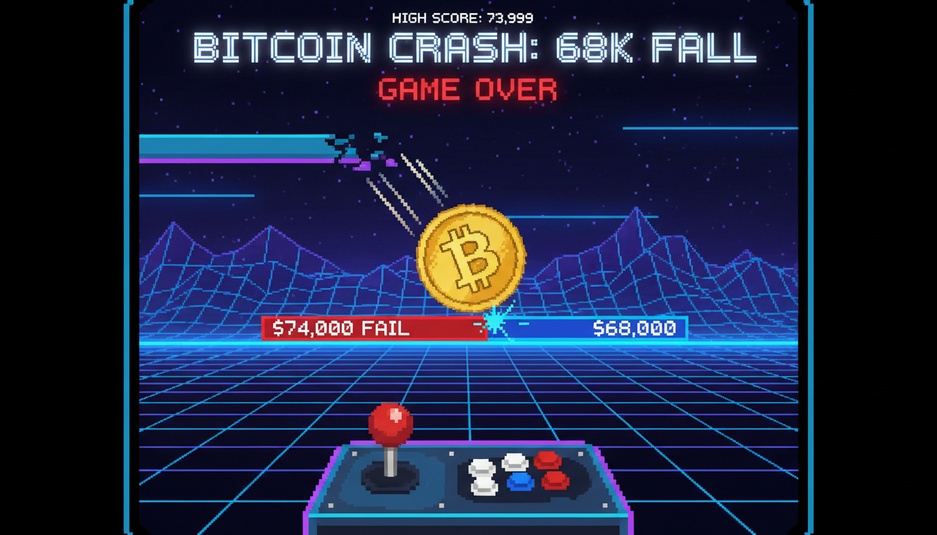 Bitcoin Falls to $68K After Failing to Break $74,000