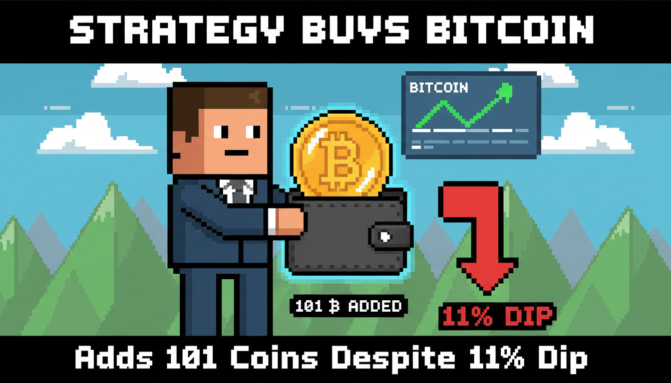 Strategy Buys Bitcoin: Adds 101 Coins Despite 11% Dip