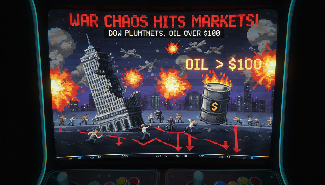 War Chaos Hits Markets: Dow Plummets, Oil Over $100