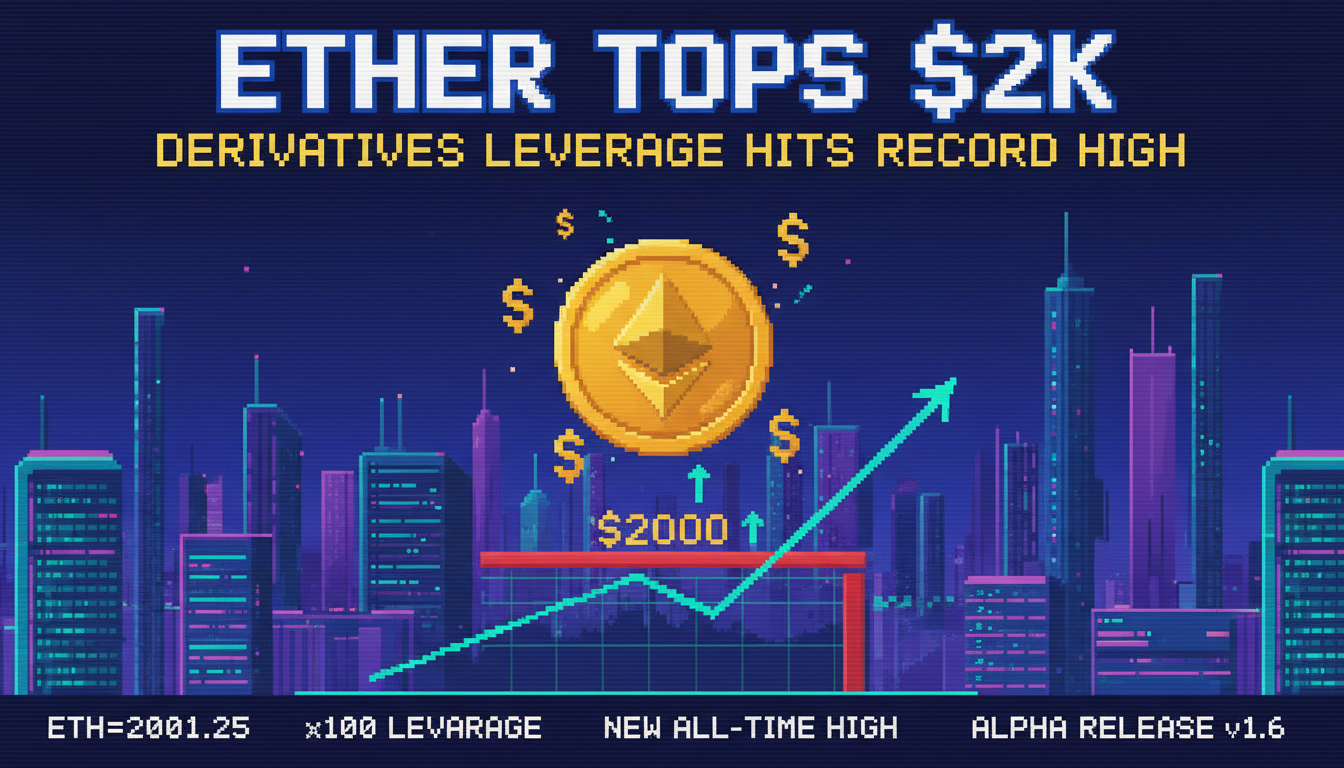 Ether Tops $2K as Derivatives Leverage Hits Record High