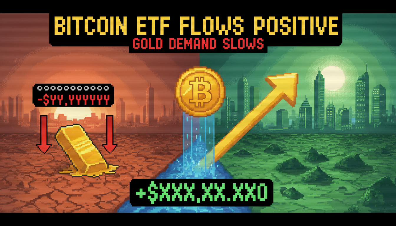 Bitcoin ETF Flows Positive as Gold Demand Slows