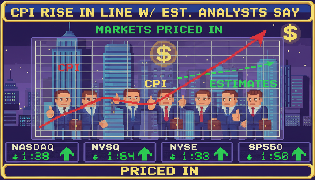 CPI Rise In Line With Estimates, Analysts Say Markets Priced In