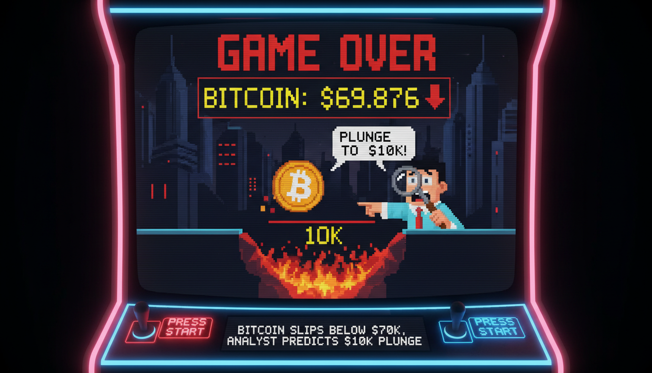 Bitcoin Slips Below $70K, Analyst Predicts $10K Plunge