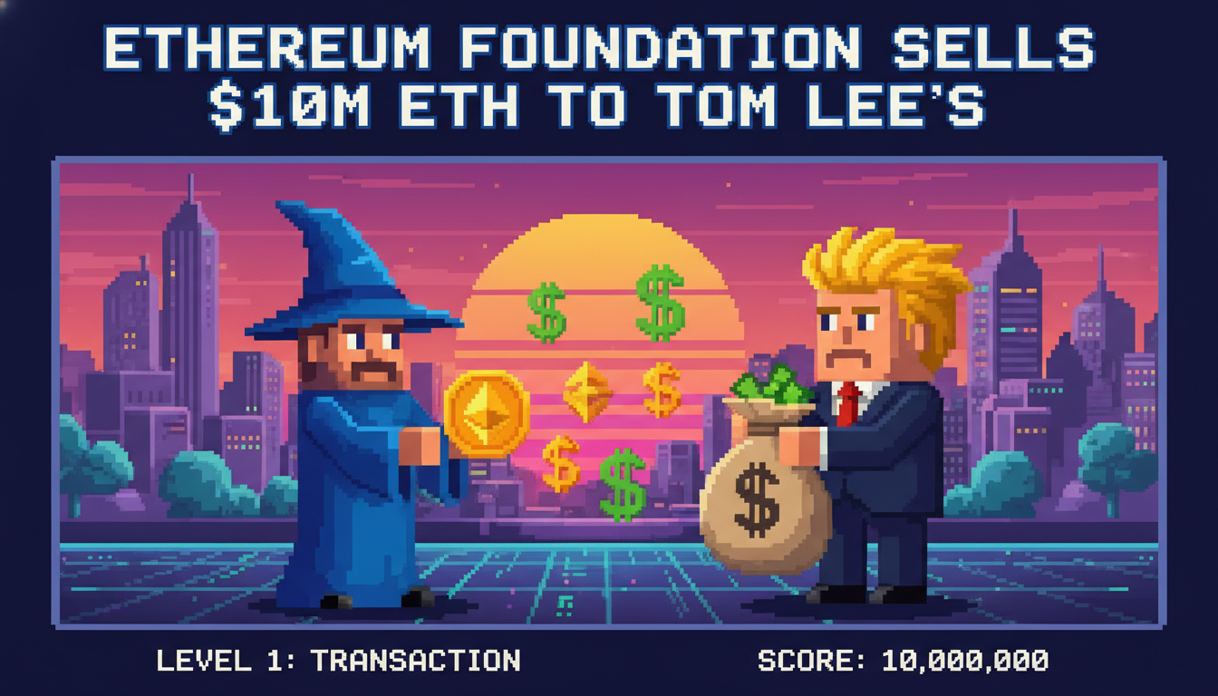 Ethereum Foundation Sells $10M ETH to Tom Lee's