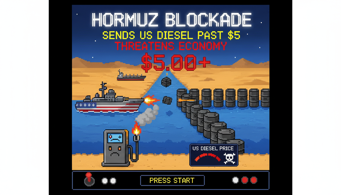 Hormuz Blockade Sends US Diesel Past $5, Threatens Economy