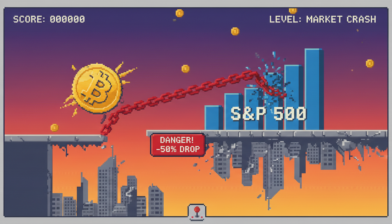 Bitcoin, S&P 500 Correlation Warns of 50% Drop
