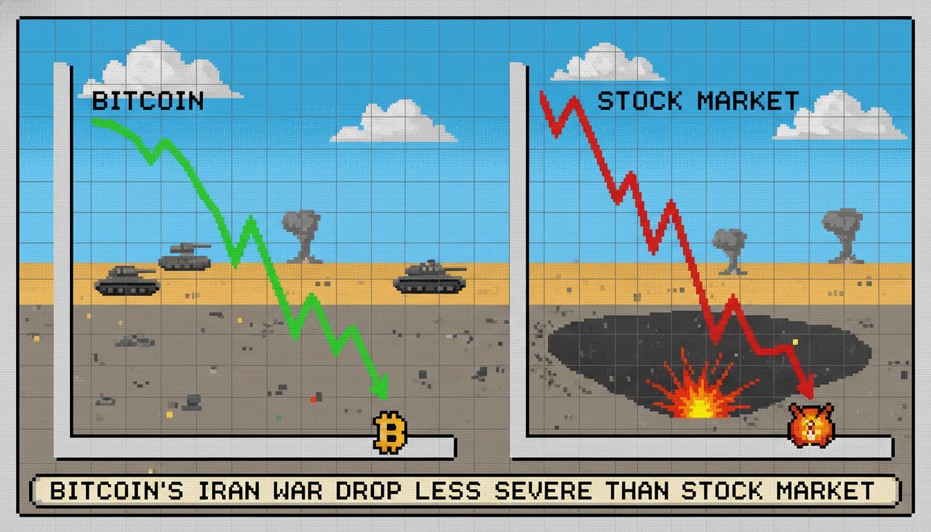 Bitcoin's Iran War Drop Less Severe Than Stock Market