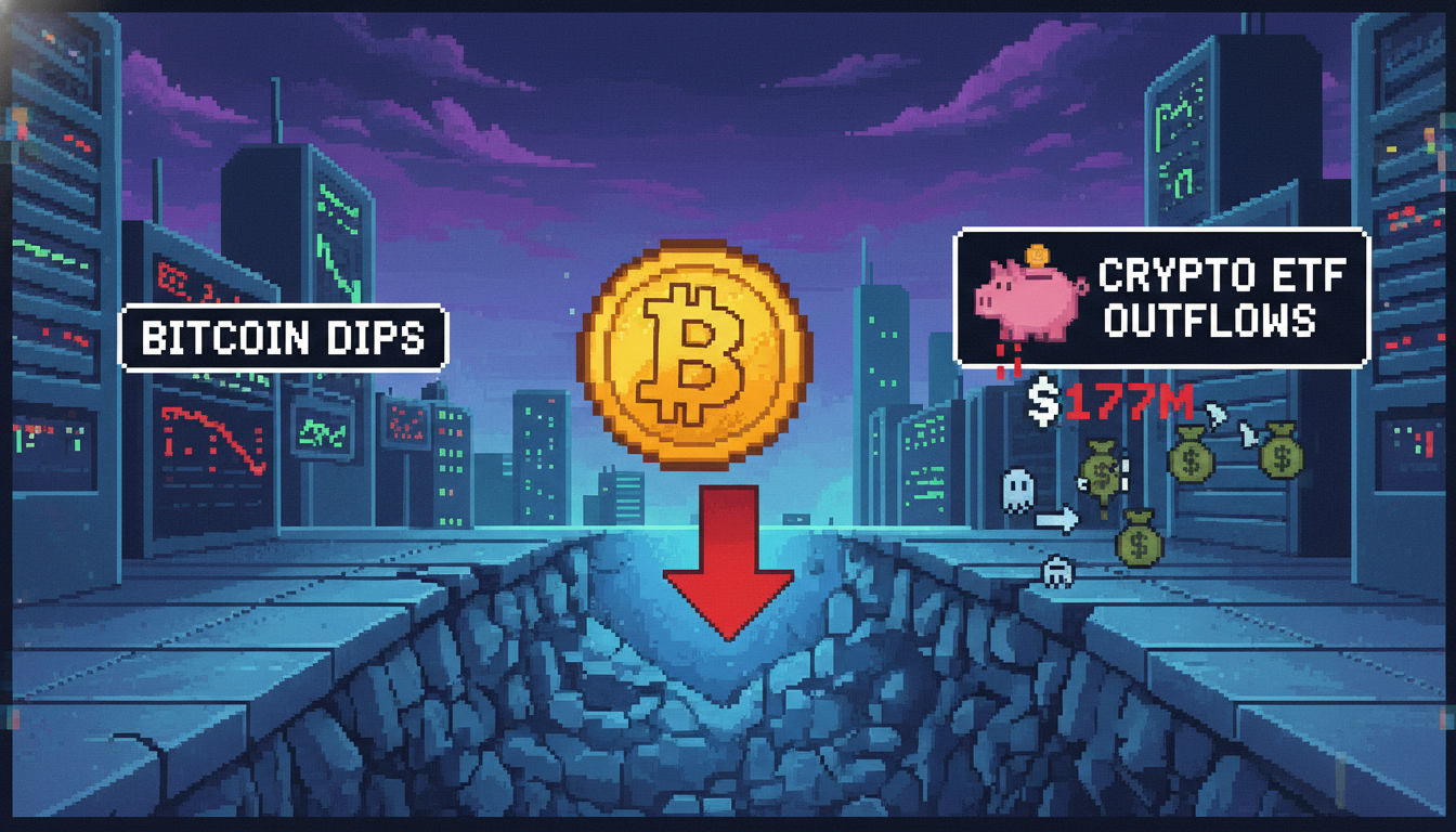 Bitcoin Dips Amid $177M Crypto ETF Outflows