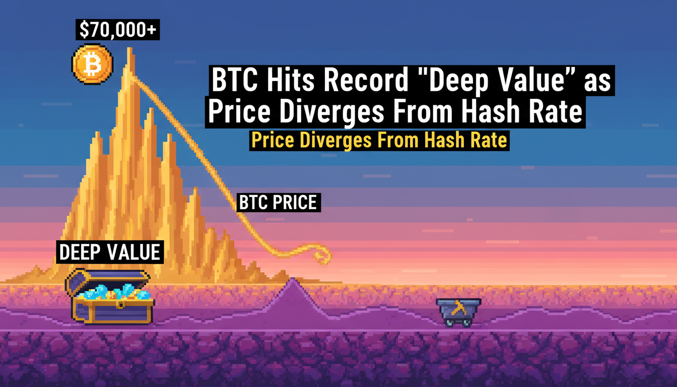 BTC Hits Record "Deep Value" as Price Diverges From Hash Rate