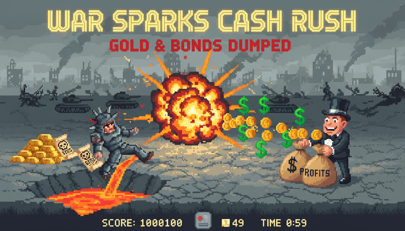 War Sparks Cash Rush, Gold & Bonds Dumped