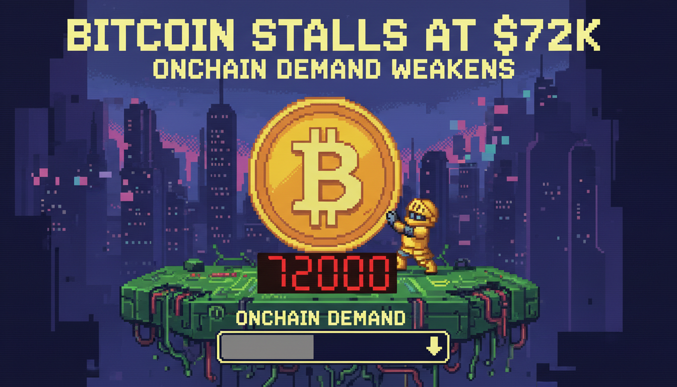 Bitcoin Stalls at $72K as Onchain Demand Weakens