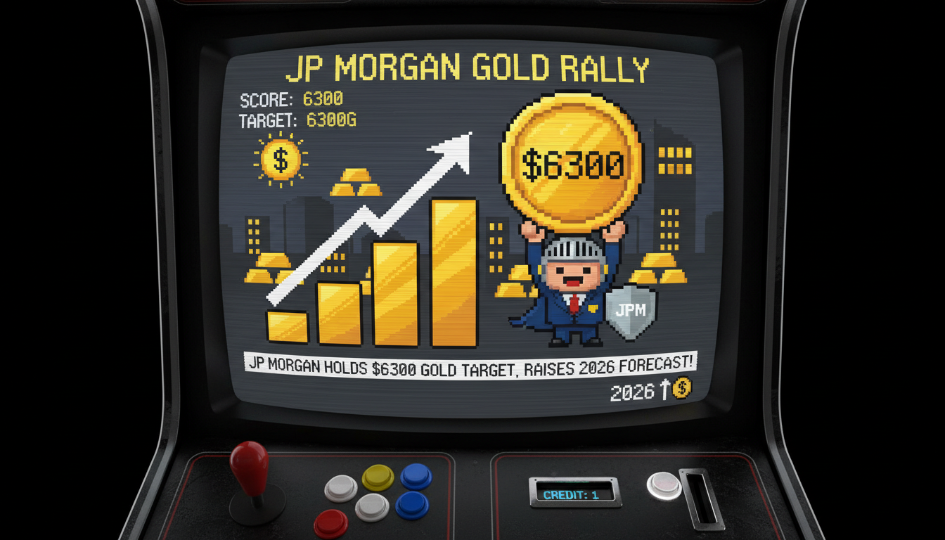 JP Morgan Holds $6,300 Gold Target, Raises 2026 Forecast