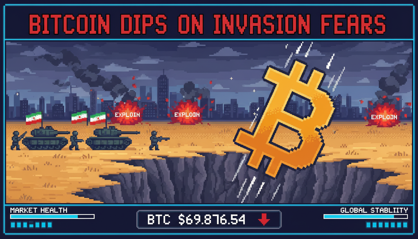Bitcoin Dips Below $70K on Iran Invasion Plan Reports