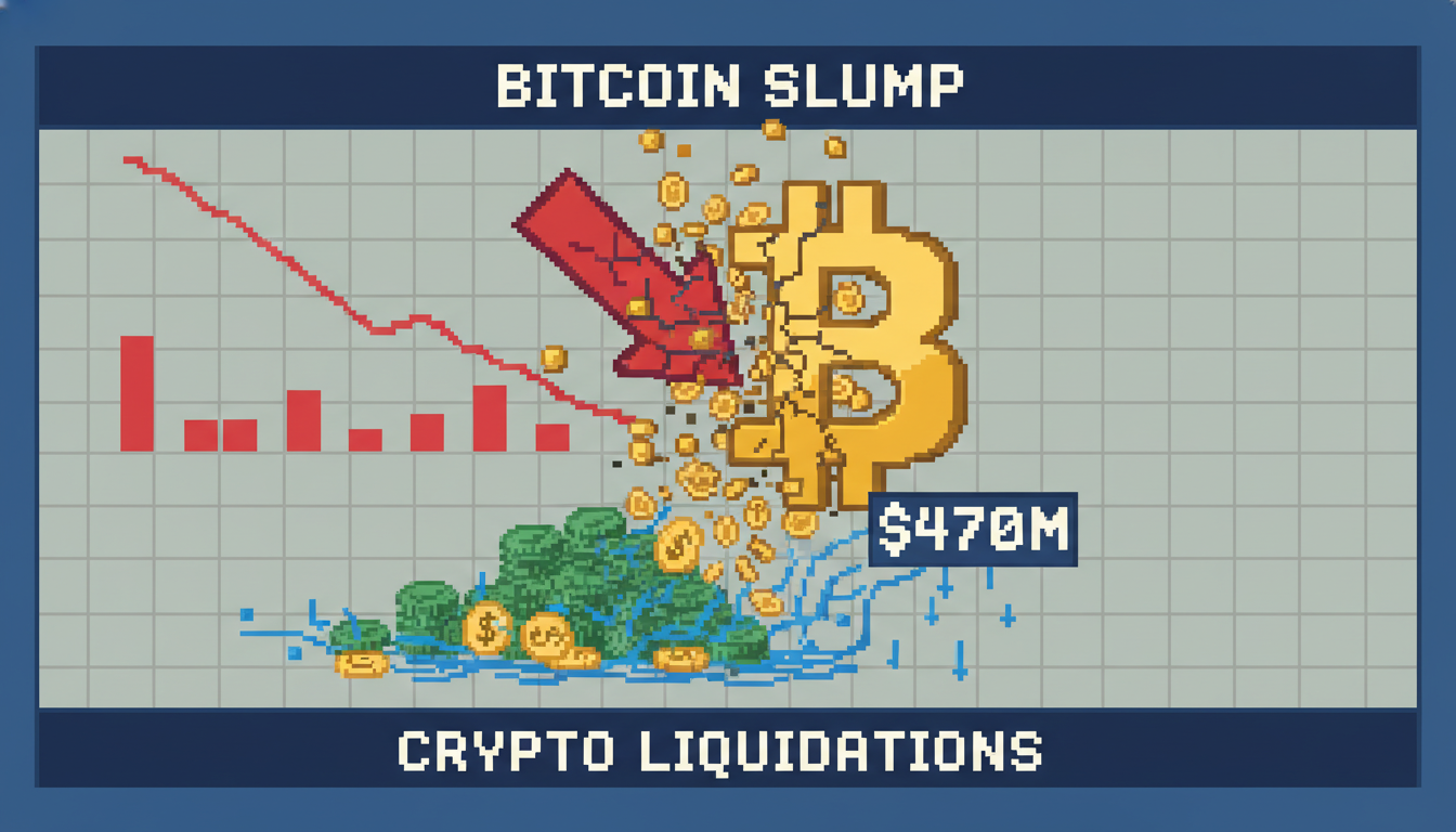 Bitcoin Slump Triggers $470M Crypto Liquations