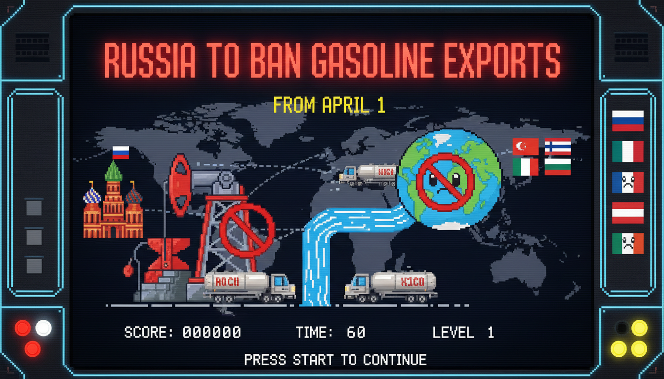 Russia to Ban Gasoline Exports From April 1
