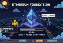Ethereum Foundation Nears 70K ETH Staking Goal After Latest $92M Batch Ethereum Foundation Nears 70K ETH Staking Goal After Latest $92M Batch