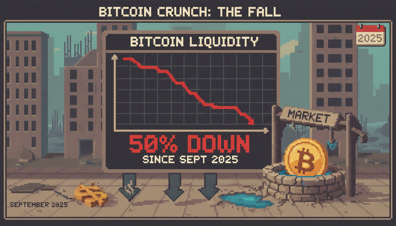 Bitcoin Market Liquidity Down 50% Since Sept 2025