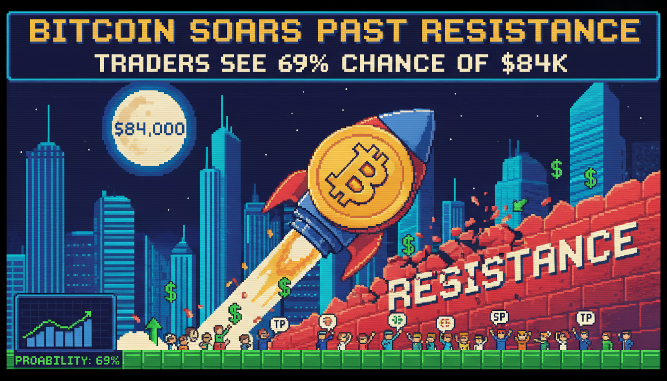 Bitcoin Soars Past Key Resistance; Traders See 69% Chance of $84K