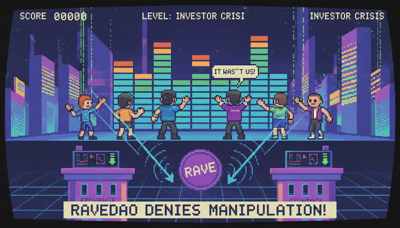 RaveDAO Denies Manipulation as Exchanges Probe Token Plunge