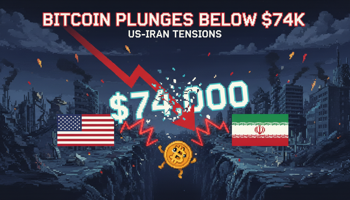 Bitcoin Plunges Below $74K on US-Iran Tensions