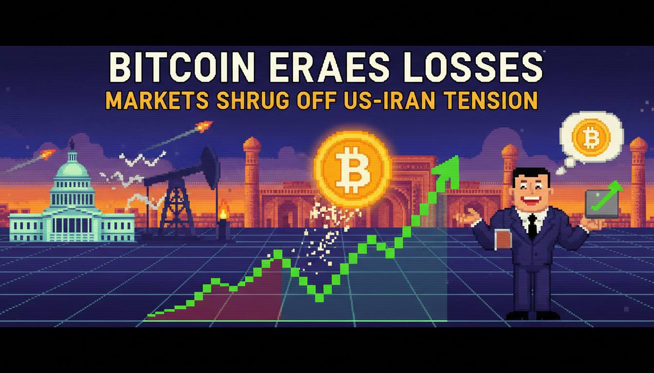 Bitcoin Erases Losses as Markets Shrug Off US-Iran Tension