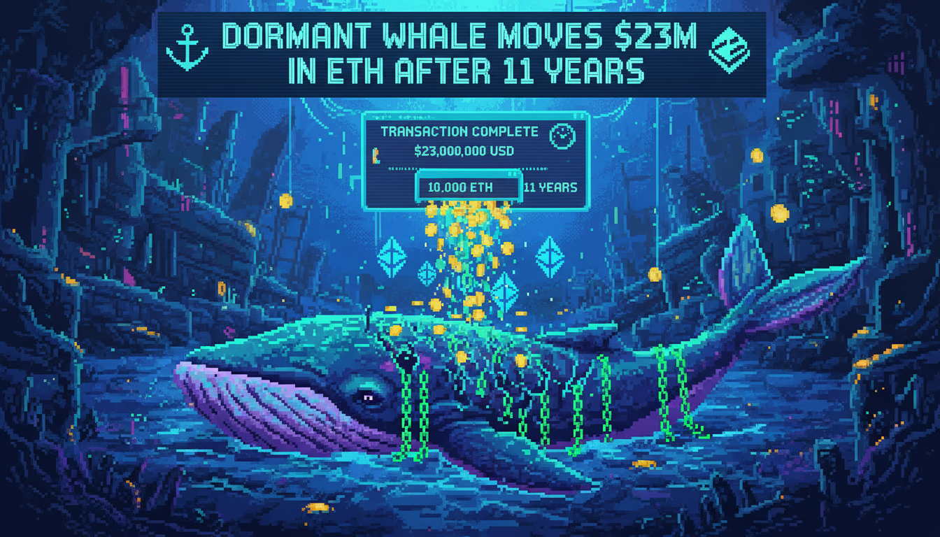 Dormant Whale Moves $23M in ETH After 11 Years