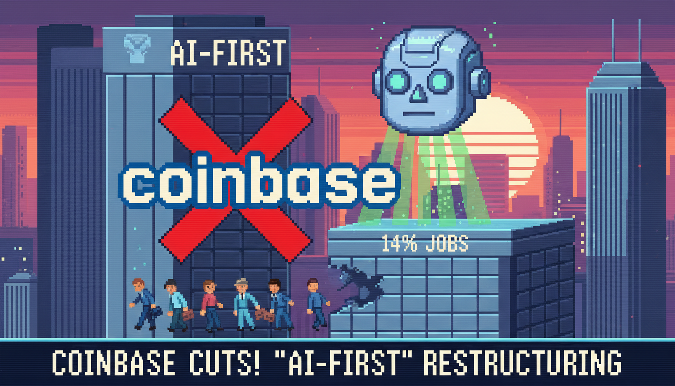 Coinbase Cuts 14% of Jobs, Citing 'AI-First' Restructuring