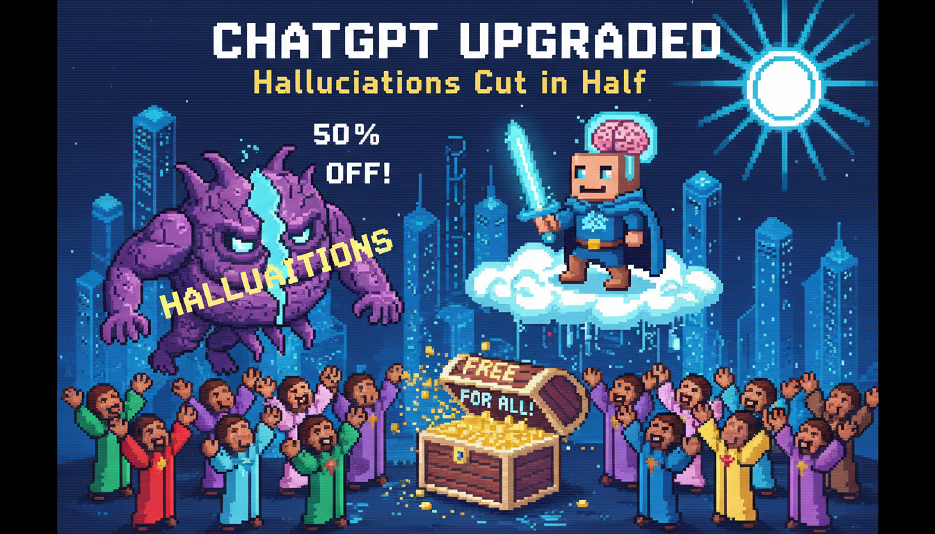 ChatGPT Upgraded Free for All; Hallucinations Cut in Half