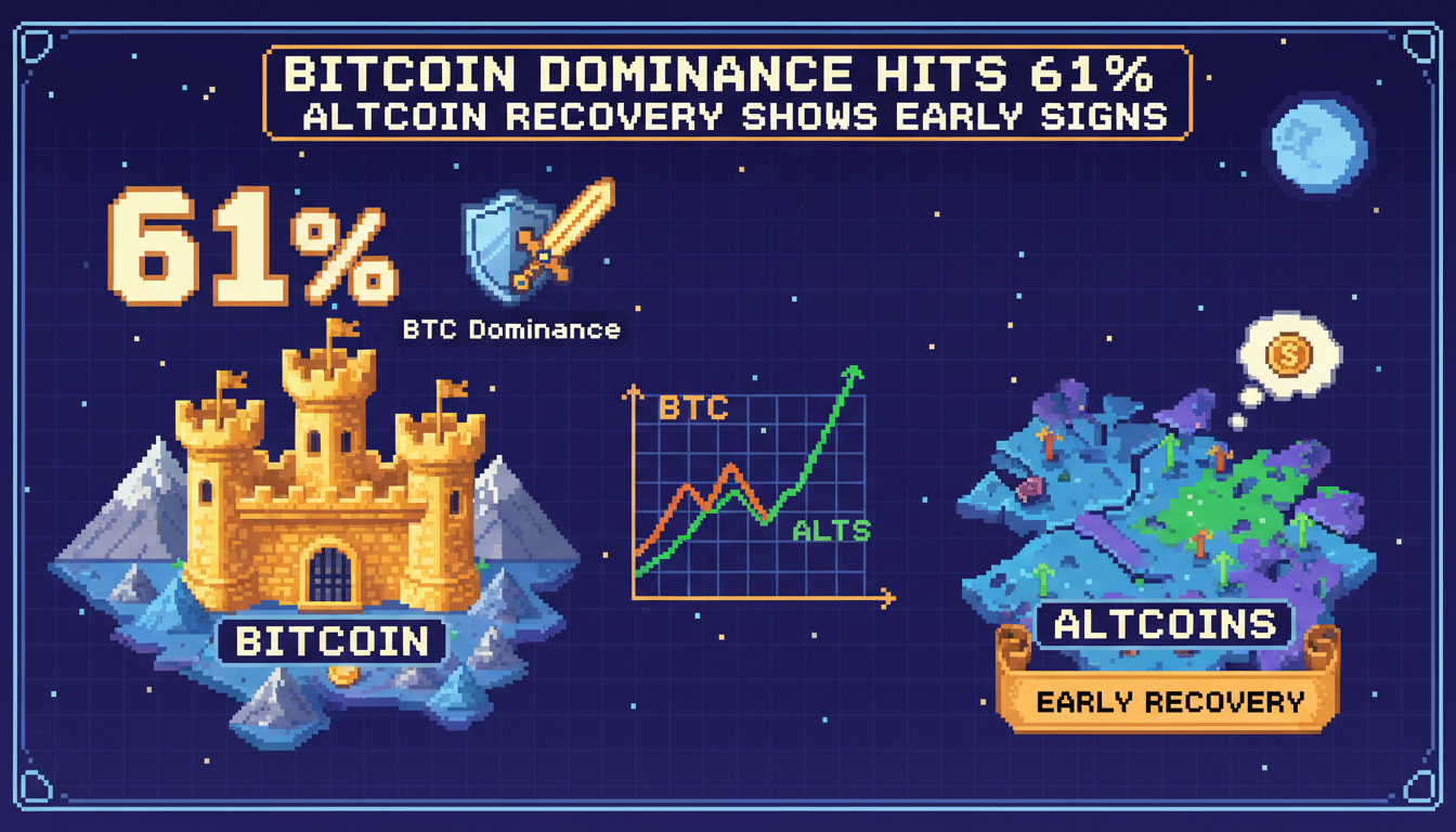 Bitcoin Dominance Hits 61%, Altcoin Recovery Shows Early Signs