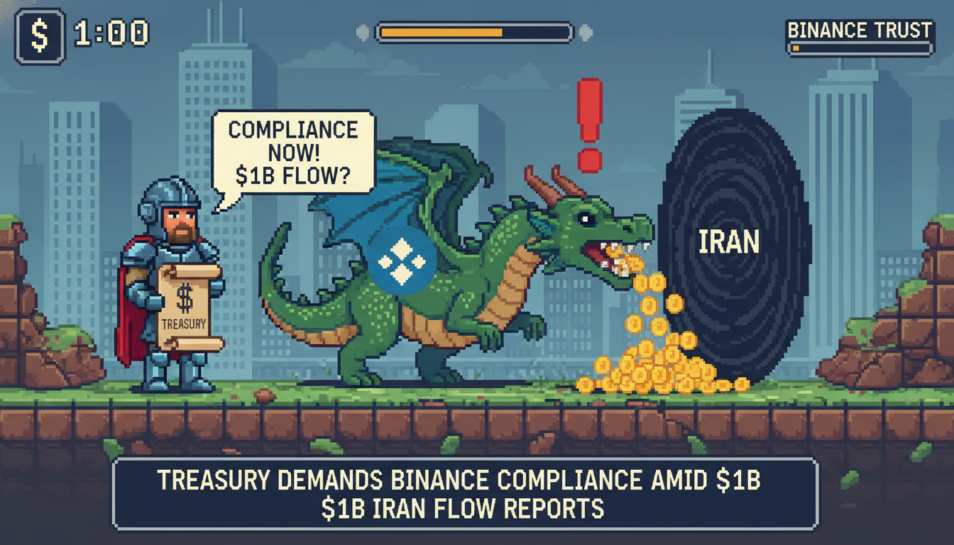 Treasury Demands Binance Compliance Amid $1B Iran Flow Reports