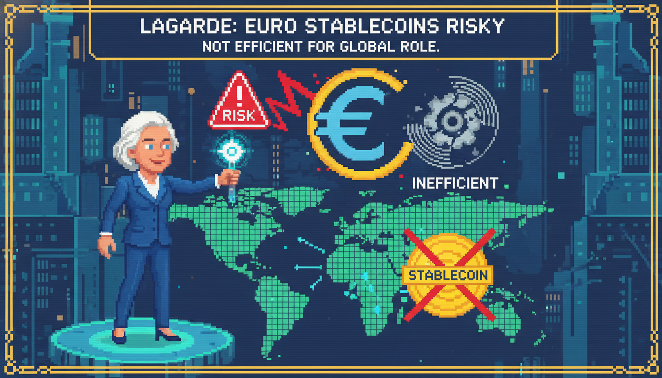 Lagarde: Euro Stablecoins Risky, Not Efficient for Global Role