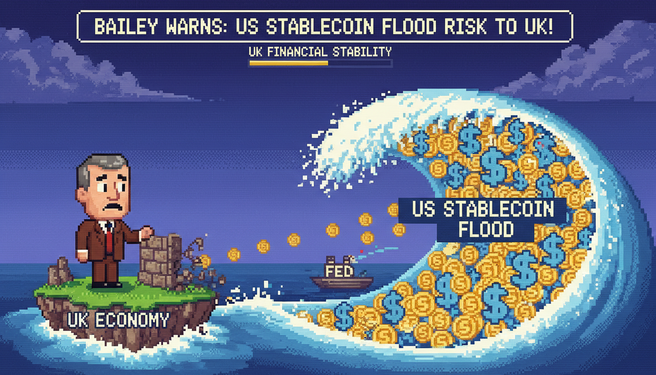 Bailey Warns of US Stablecoin Flood Risk to UK