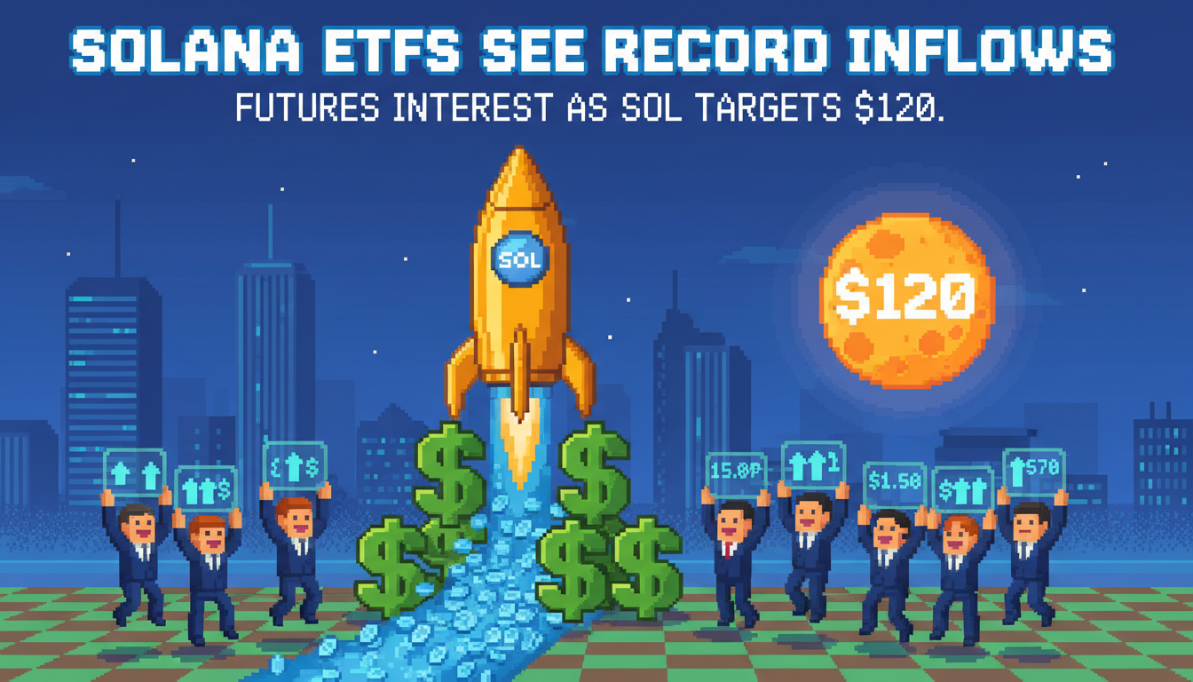 Solana ETFs See Record Inflows, Futures Interest as SOL Targets $120