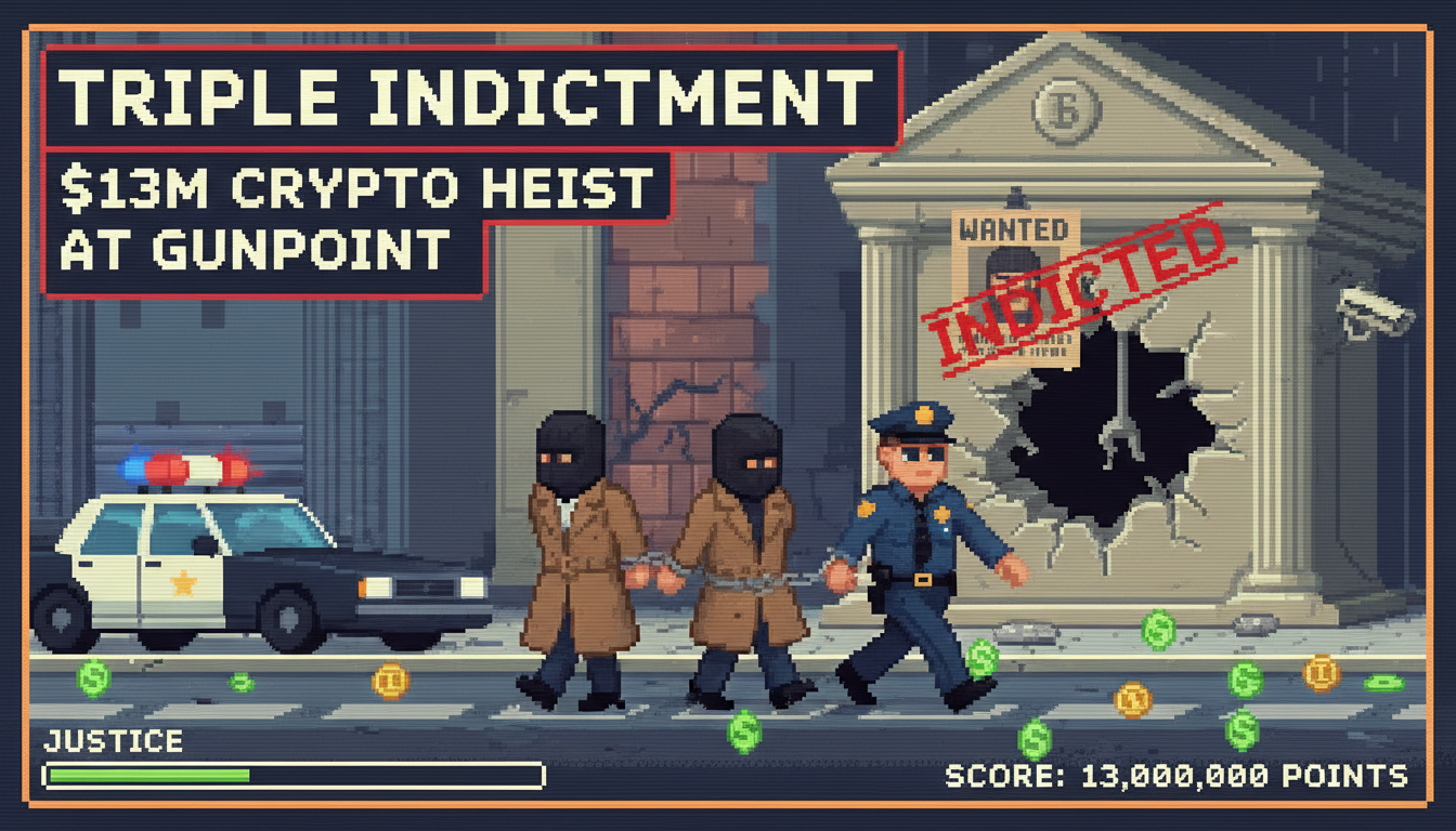 Triple Indictment in $13M Crypto Heist at Gunpoint