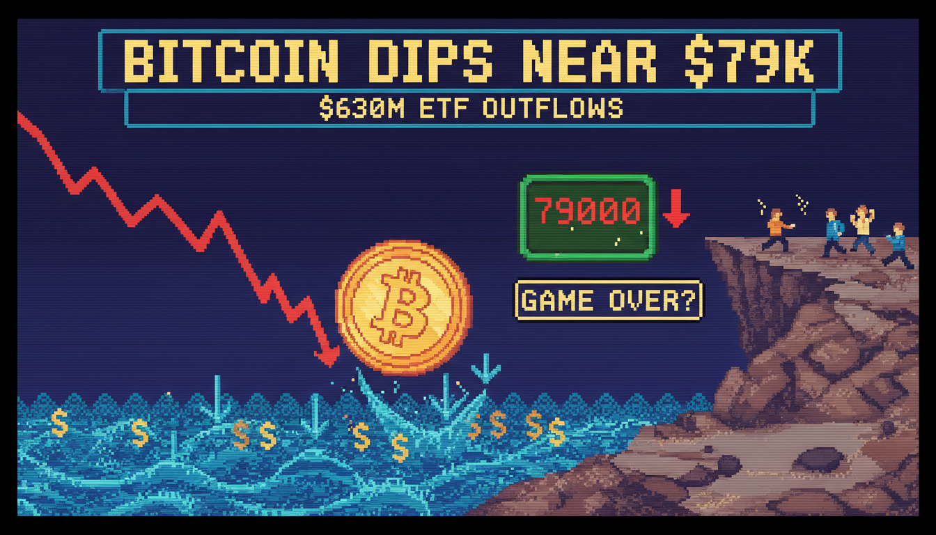 Bitcoin Dips Near $79K Amid $630M ETF Outflows