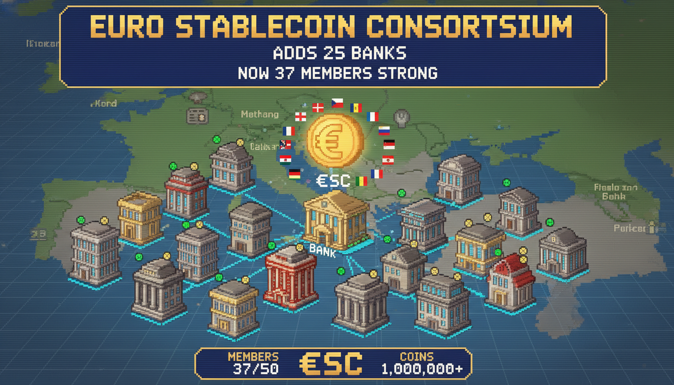Euro Stablecoin Consortium Adds 25 Banks, Now 37 Members Strong