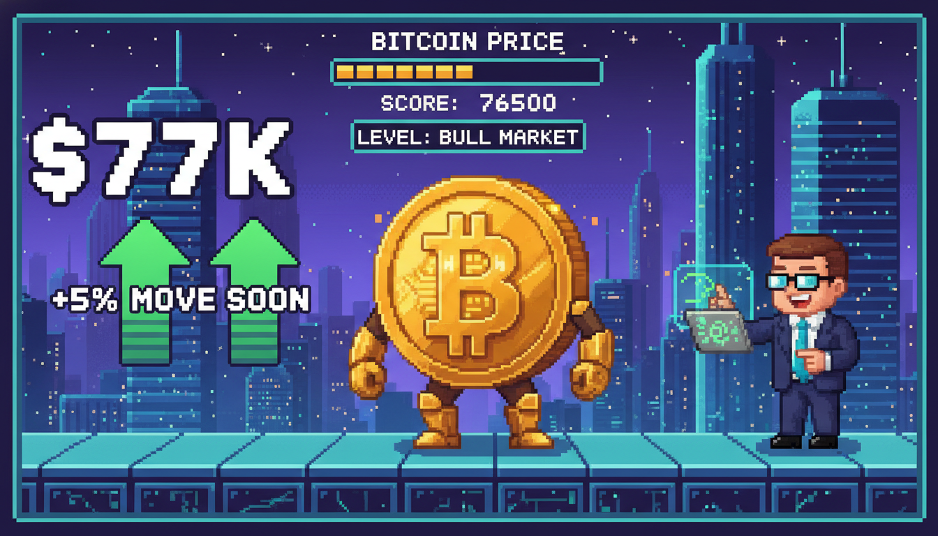 Bitcoin Eyes $77K, Analyst Predicts 5%+ Move Soon