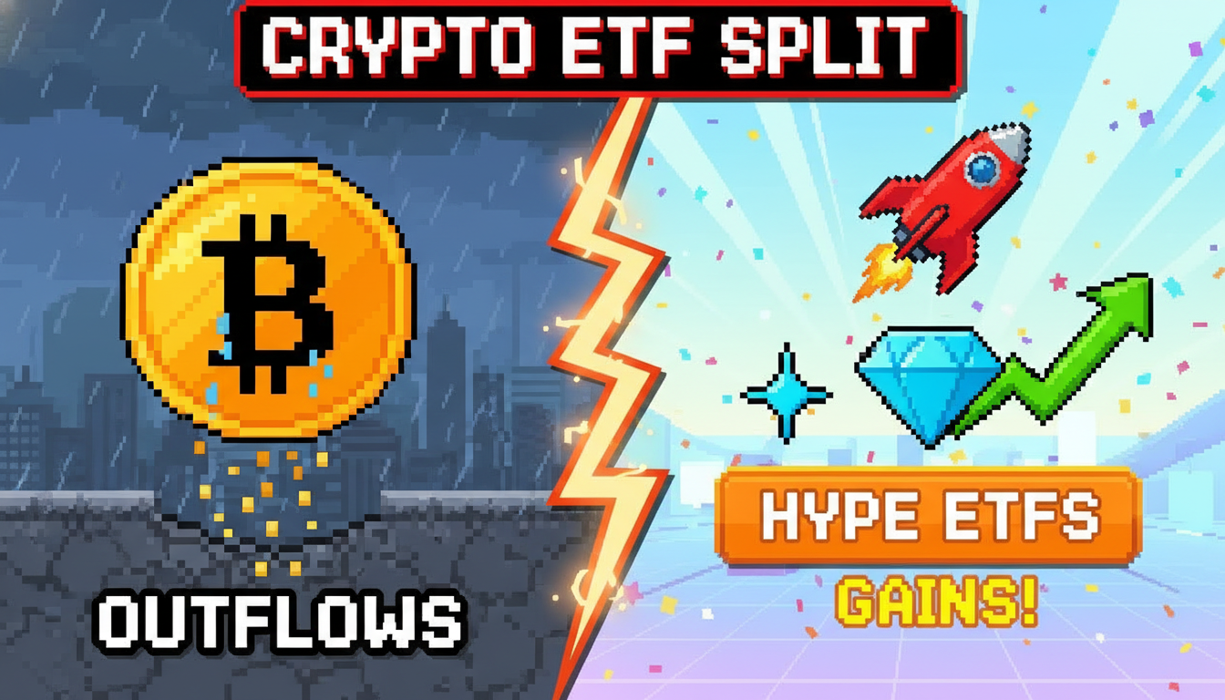 Crypto ETF Split: Bitcoin Outflows, Hype ETFs Gain