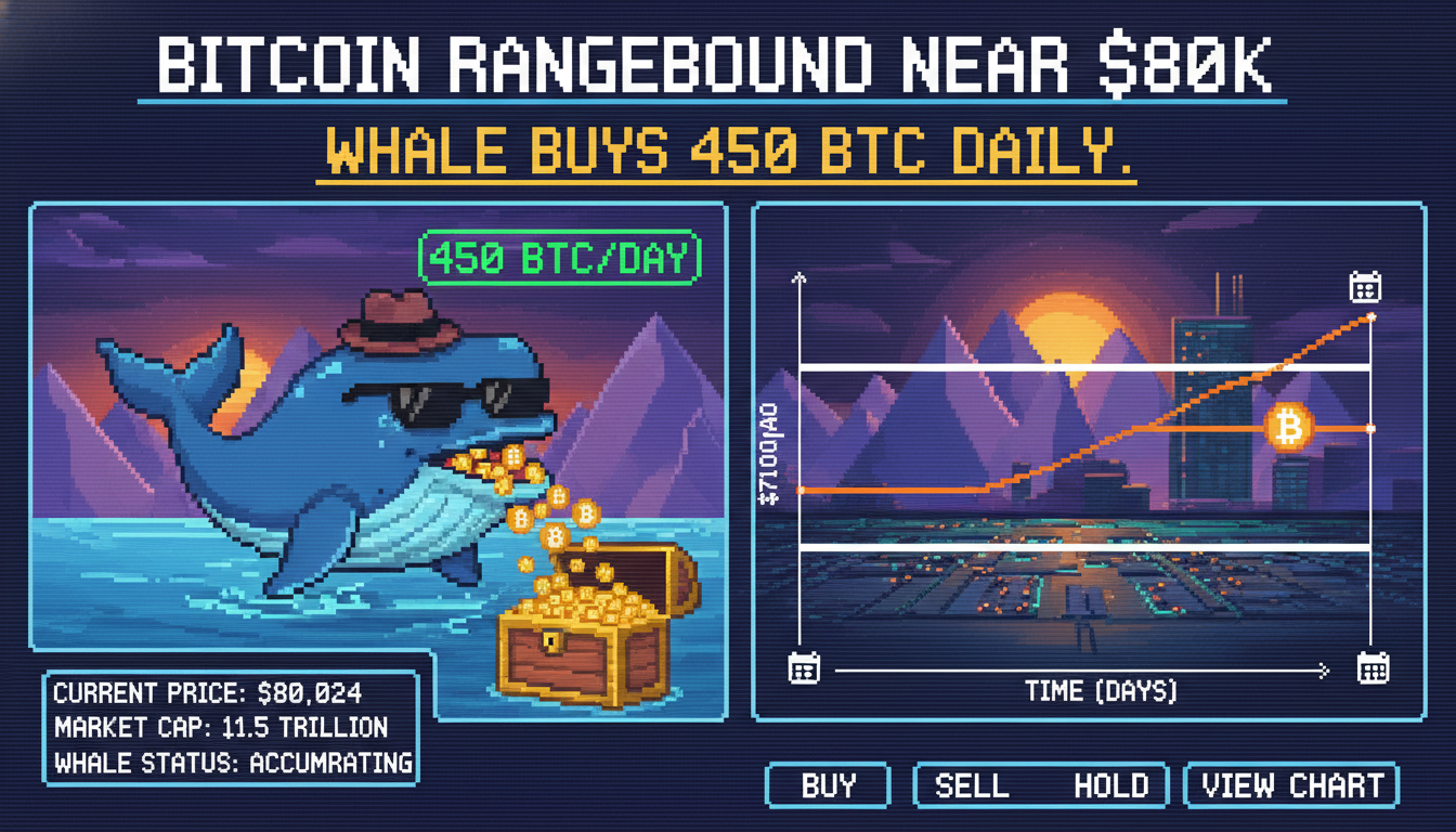 Bitcoin Rangebound Near $80K; Whale Buys 450 BTC Daily